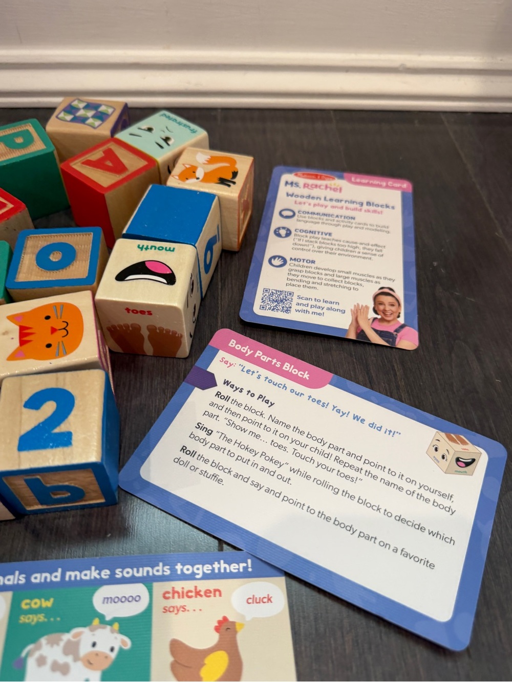 Ms. Rachel Multicolor Wooden Alphabet & Number Block Learning Set Activity Cards - Picture 6 of 10